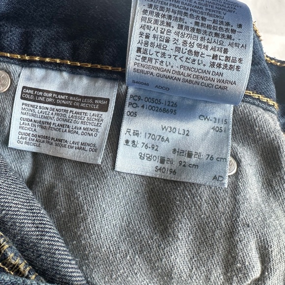 Levi's 505 Men's Dark Blue Straight Jeans 30 X 32 - Picture 6 of 7